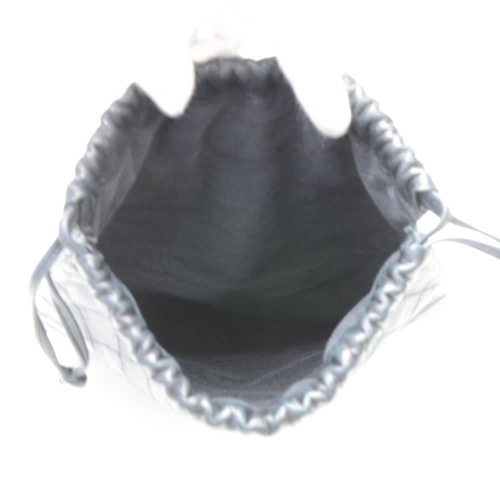 Chanel Vintage Black Quilted Leather String Bag 5