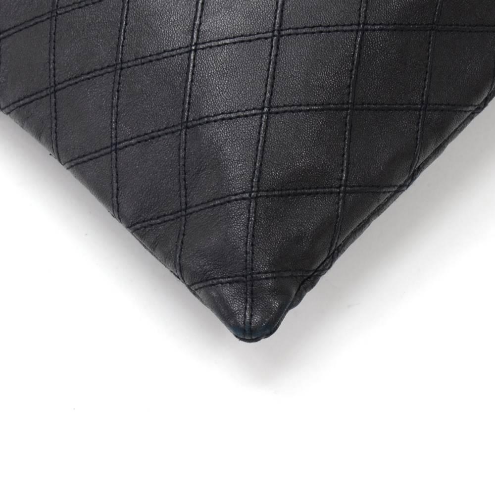 Chanel Vintage Black Quilted Leather String Bag 4
