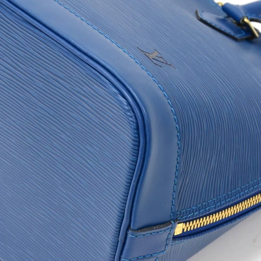 Louis Vuitton Alma Blue Epi Leather Hand Bag 4