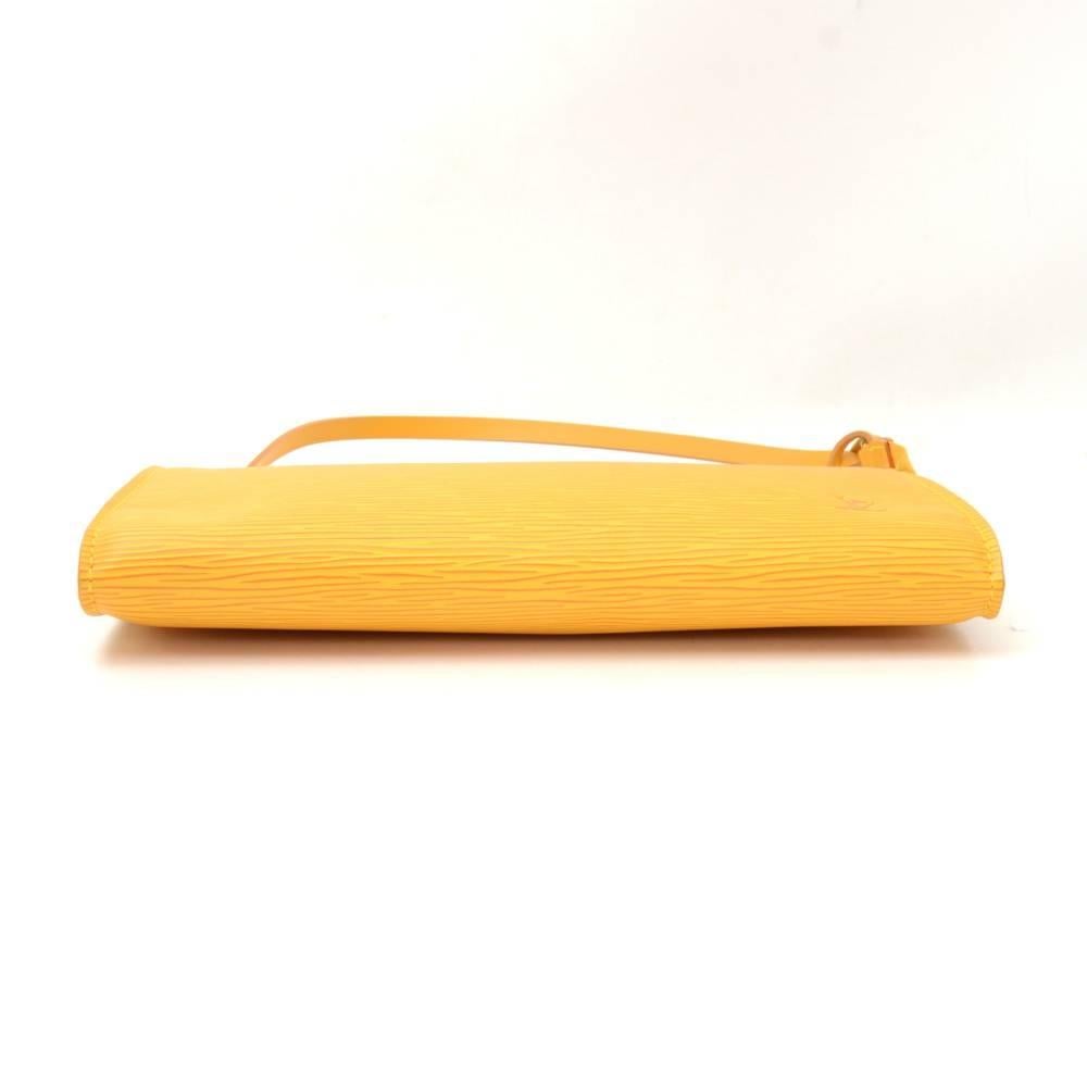 Louis Vuitton Pochette Accessories Yellow Epi Leather Hand Bag 1