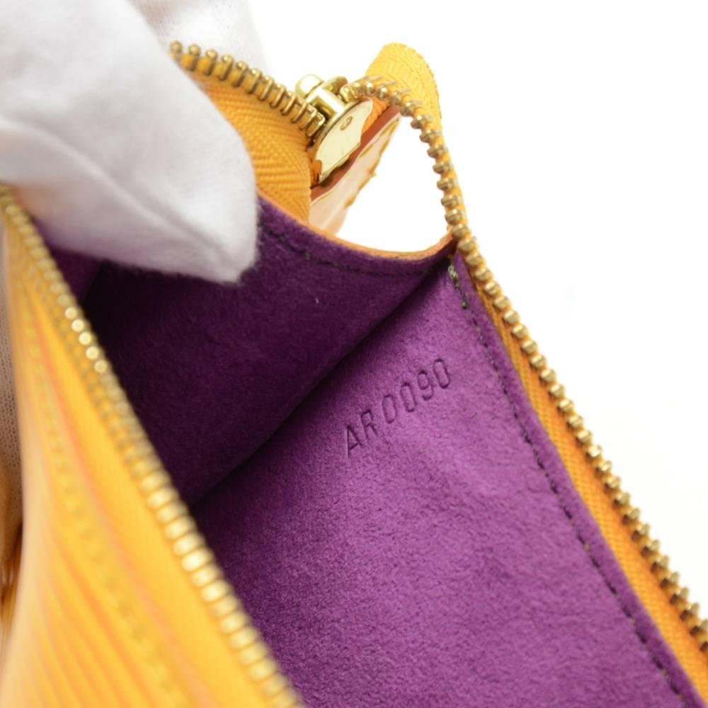 Louis Vuitton Pochette Accessories Yellow Epi Leather Hand Bag 5