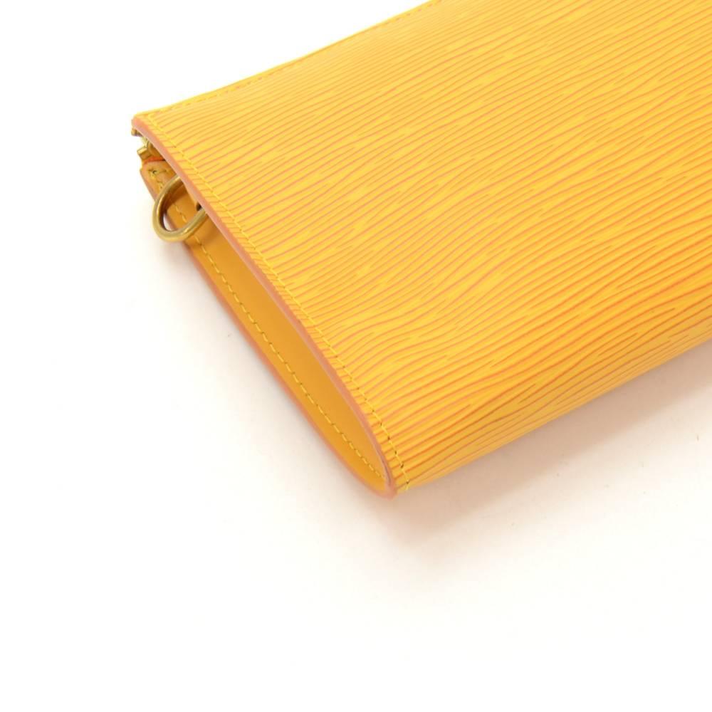 Louis Vuitton Pochette Accessories Yellow Epi Leather Hand Bag 4