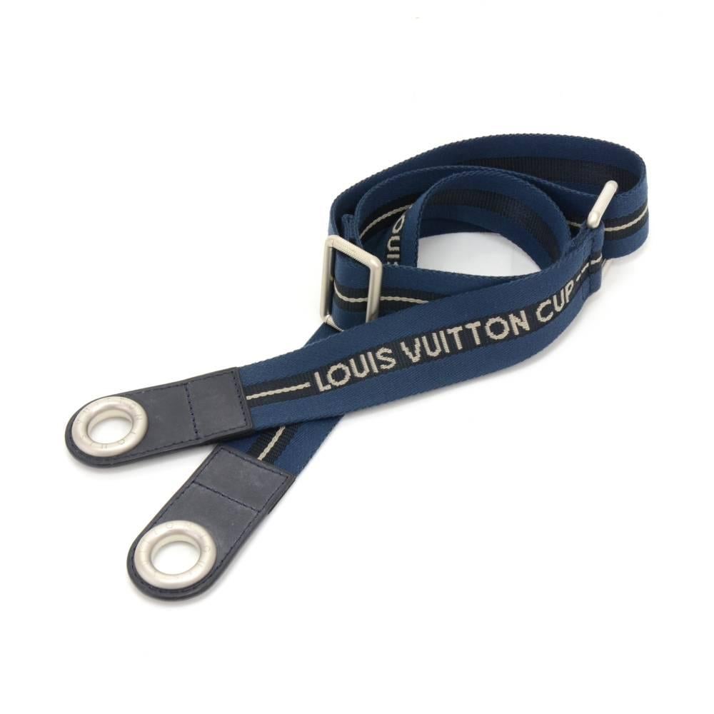 Women's or Men's Louis Vuitton LV Cup Gennaker Blue Canvas Boston Travel Bag + Strap 