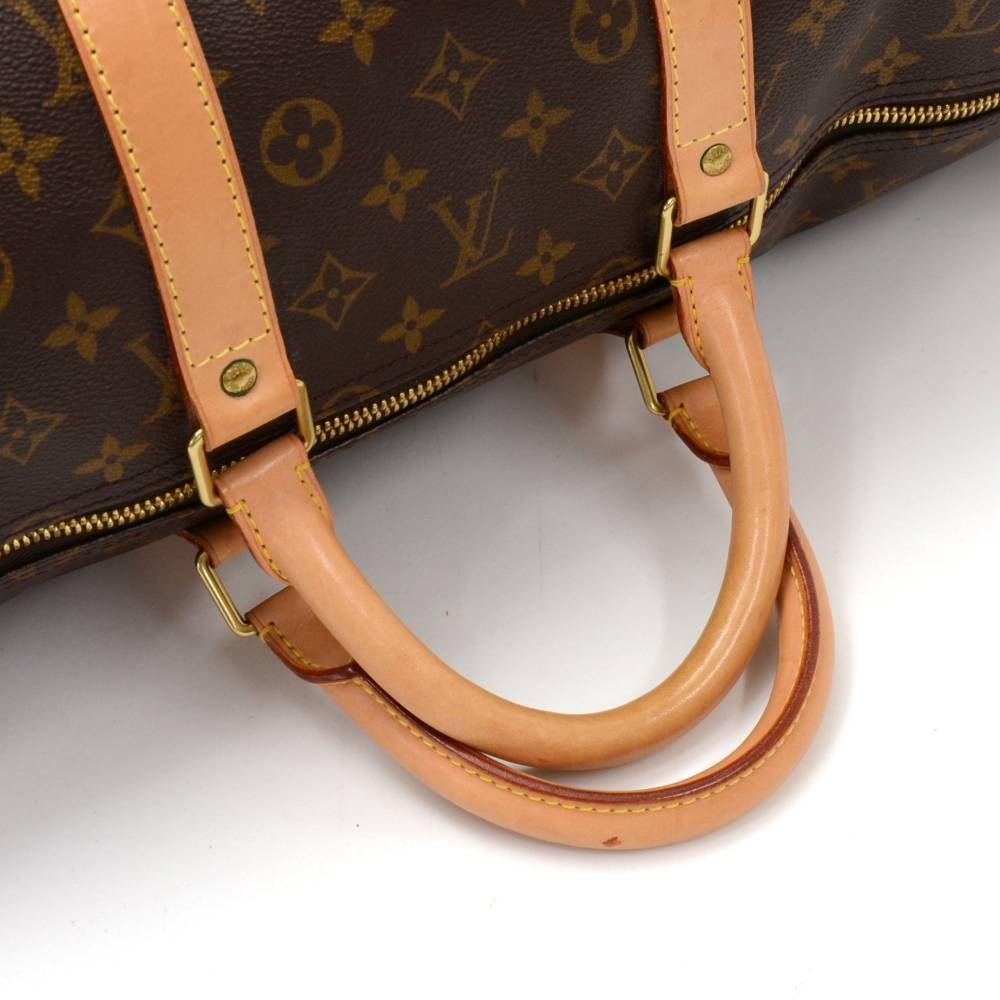 Louis Vuitton Keepall 55 Bandouliere Monogram Canvas Duffel Travel Bag + Strap 1