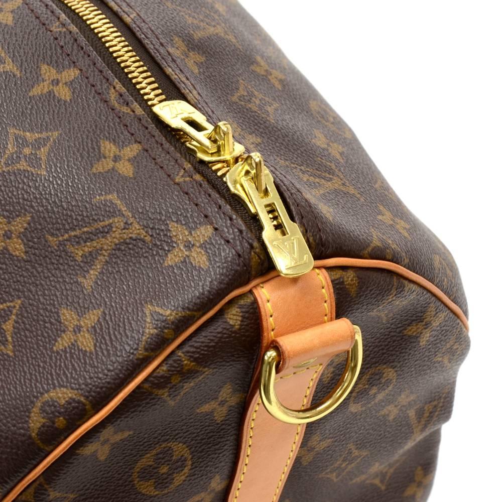 Women's or Men's Louis Vuitton Keepall 55 Bandouliere Monogram Canvas Duffel Travel Bag + Strap