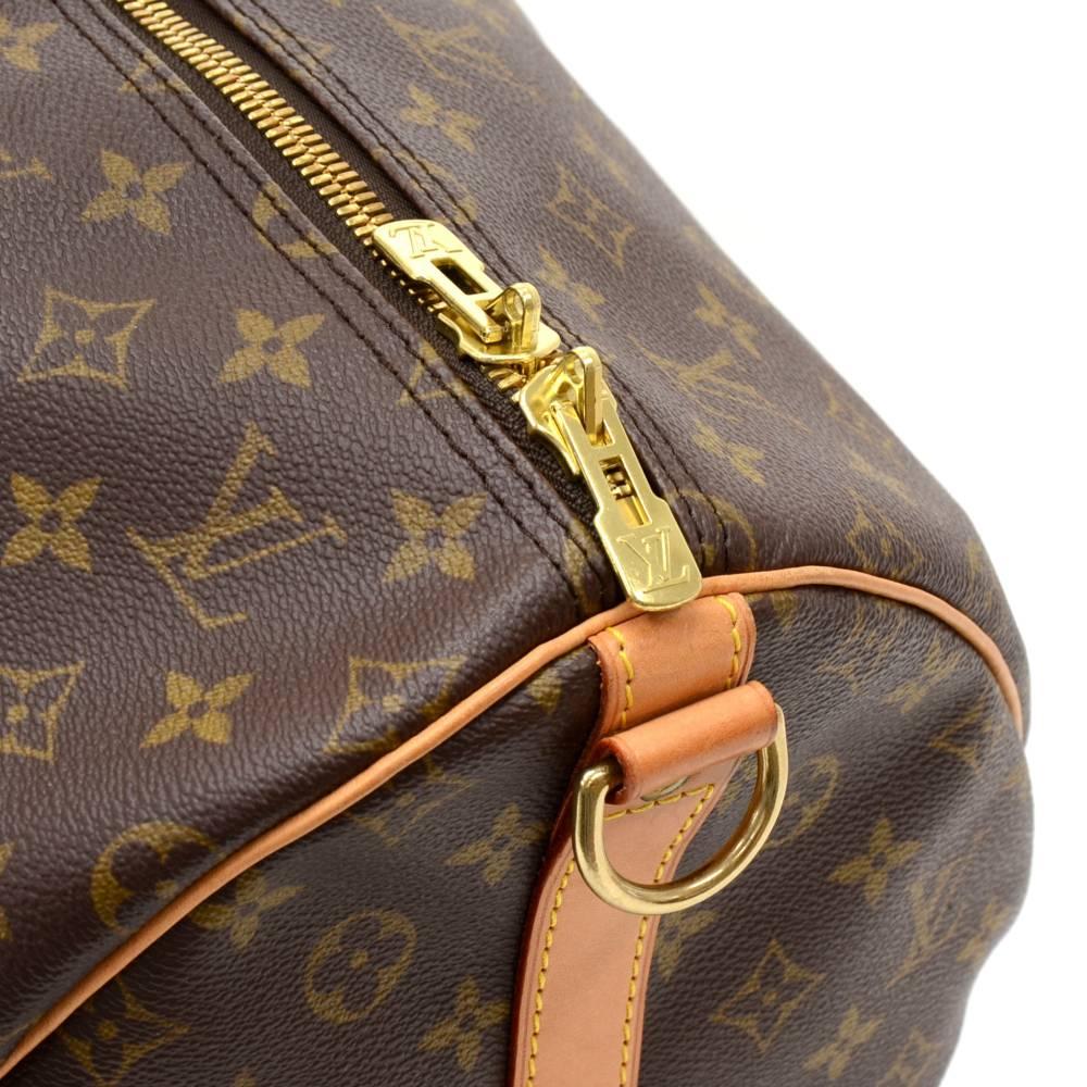 Women's or Men's Louis Vuitton Vintage Keepall 55 Bandouliere Monogram Canvas Duffel Travel Bag 