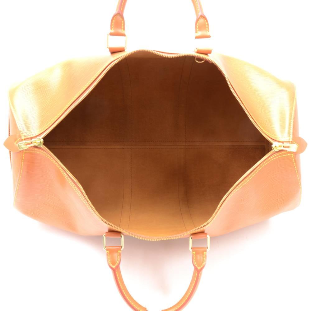 Louis Vuitton Keepall 55 Brown Cipango Gold Epi Leather Duffle Travel Bag  5