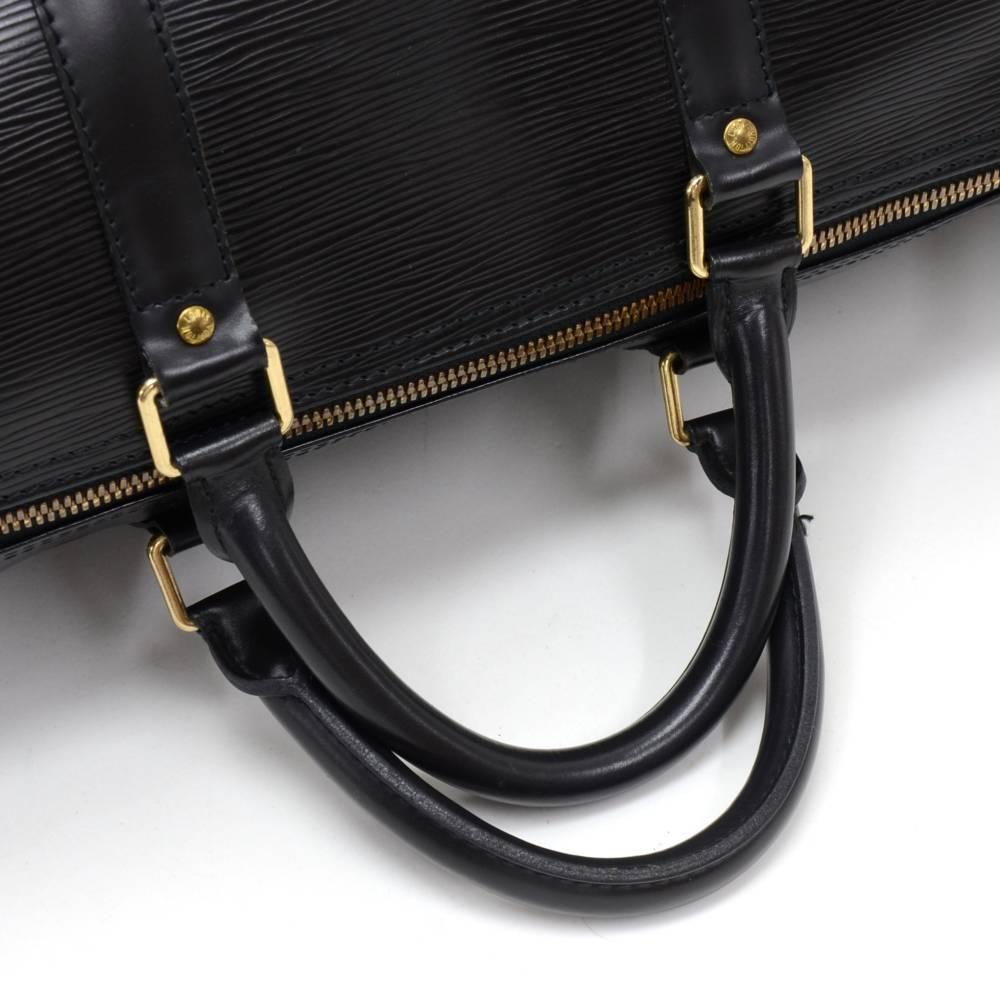 Vintage Louis Vuitton Keepall 50 Black Epi Leather Travel Bag  3