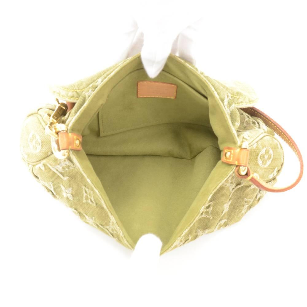 Louis Vuitton Mini Pleaty Green Monogram Denim Shoulder Hand Bag 2