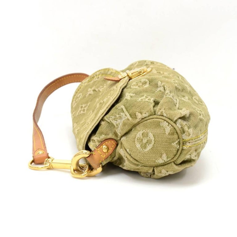 LOUIS VUITTON Mini Pleaty Monogram Denim Green Bag Shoulder Bag
