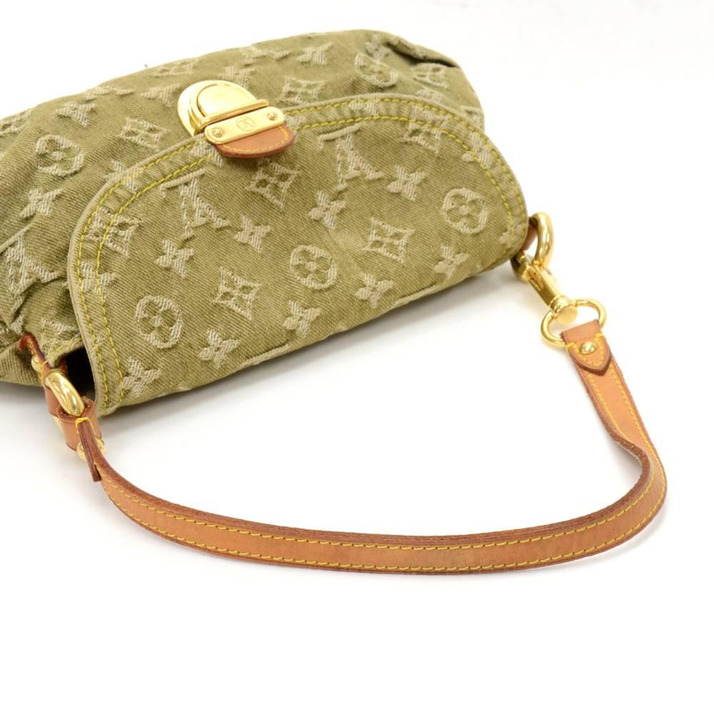 Louis Vuitton Mini Pleaty Green Monogram Denim Shoulder Hand Bag In Good Condition In Fukuoka, Kyushu