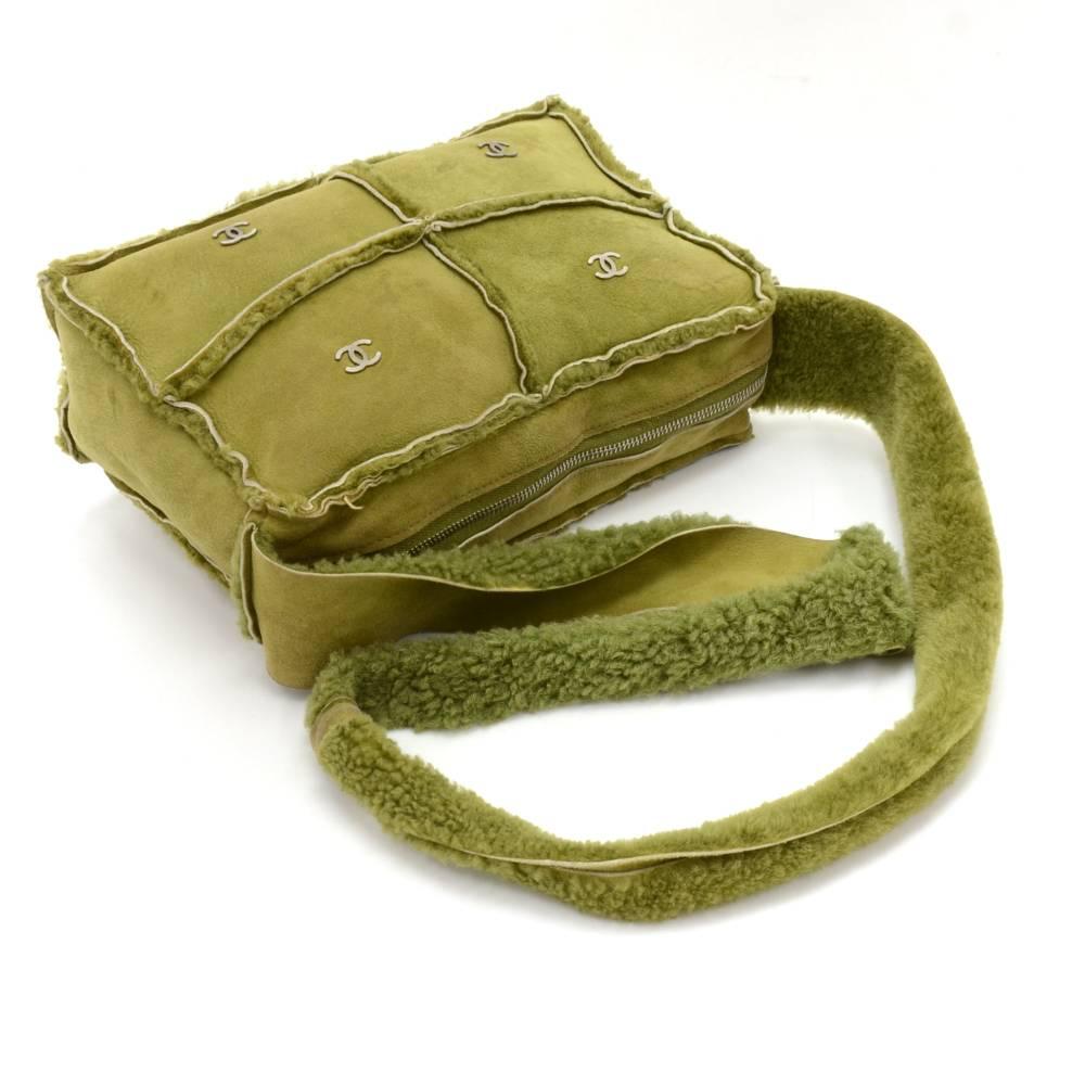 Chanel Green Mutton Leather Shoulder Bag  1