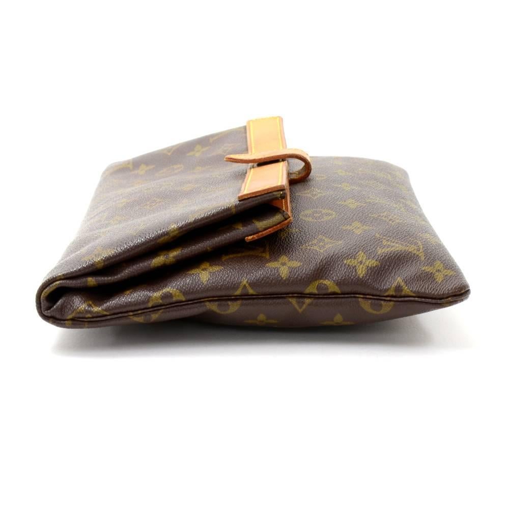 Brown Louis Vuitton Pochette Pliant Monogram Canvas Envelope Clutch Bag 