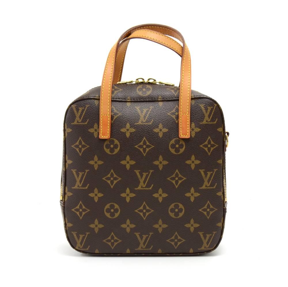 Louis Vuitton Spontini in monogram canvas. Inside has beige washable lining 2 pockets and 4 rubber bands. Comfortably carry in hand. SKU:LO428

Made in: France
Serial Number: AR1002
Size: 7.9 x 7.9 x 3.1 inches or 20 x 20 x 8 cm
Color: Brown
Dust