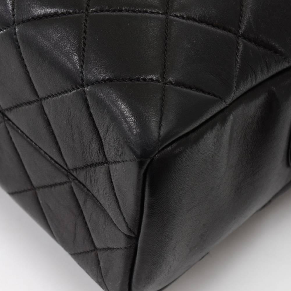 Chanel Vintage XL Tote Black Shoulder Bag  Quilted Lambskin Leather 3