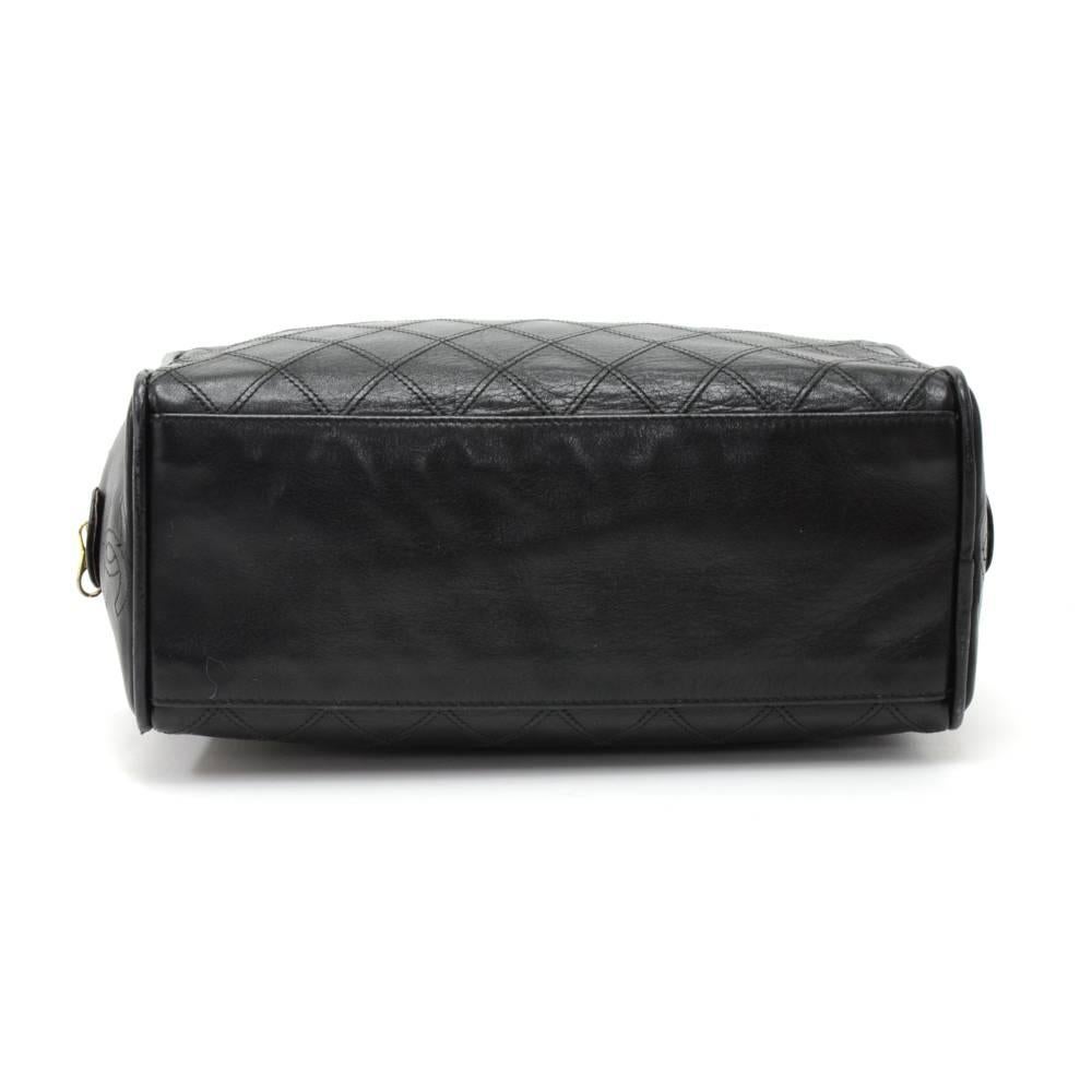 Chanel Vintage Black Calfskin Leather Cosmetic Case Pouch  1