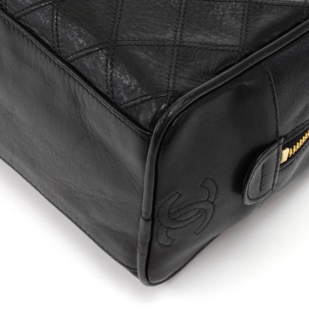 Chanel Vintage Black Calfskin Leather Cosmetic Case Pouch  2