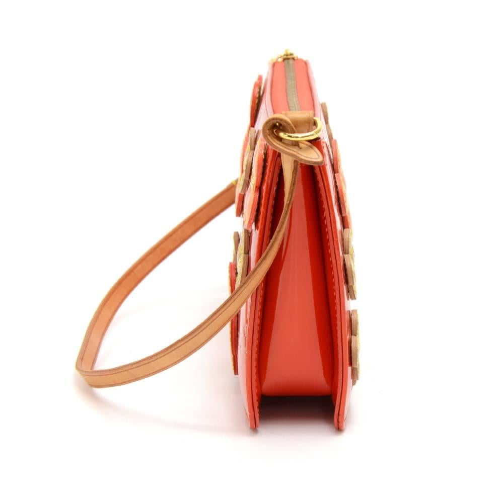 Red Louis Vuitton Orange Vernis Leather Flower Lexington Limited Handbag 2002