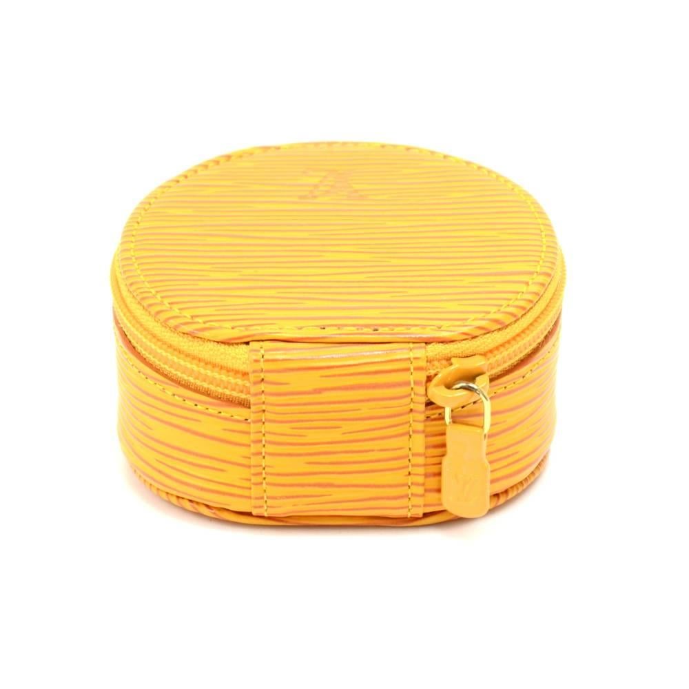 Women's or Men's Louis Vuitton Ecrin Bijoux Yellow Epi Leather Mini Jewelry Case