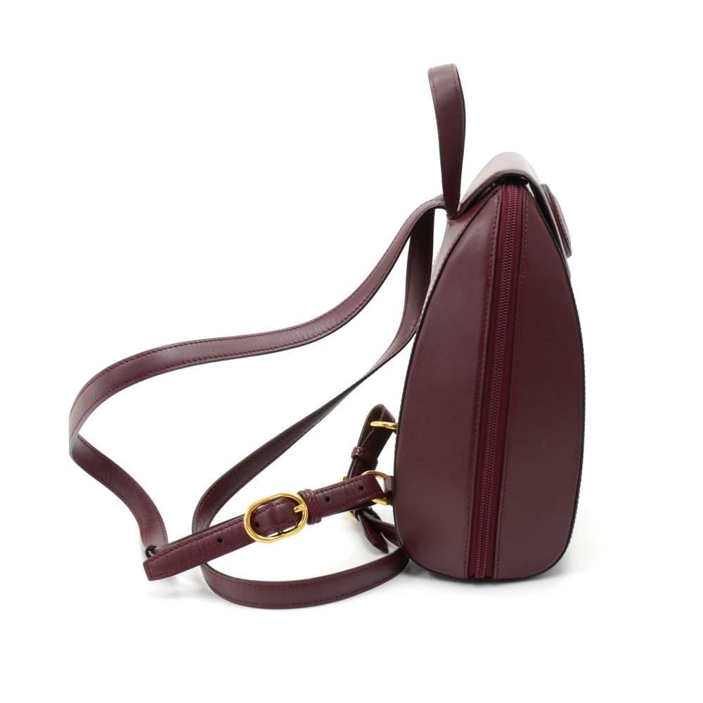 burgundy leather backpack