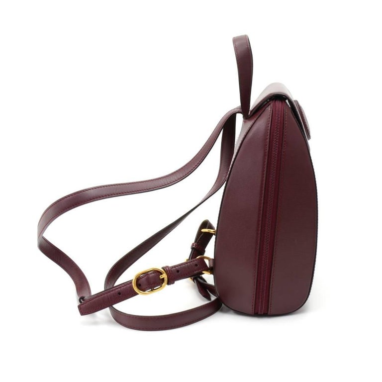 Vintage Cartier Burgundy Cowhide Leather Backpack Bag at 1stDibs