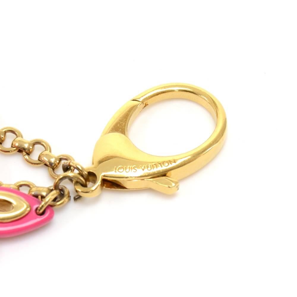 Beige Louis Vuitton Monogram Flower gold-tone Key Chain/ Bag Charm