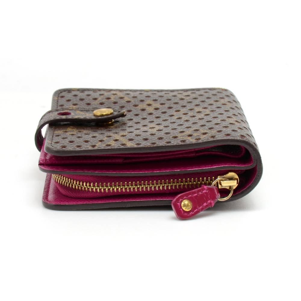 Black Louis Vuitton Perforated Monogram Canvas Fuchsia Leather Wallet - 2006 Limited E