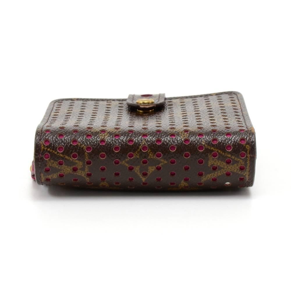 Louis Vuitton Perforated Monogram Canvas Fuchsia Leather Wallet - 2006 Limited E 1
