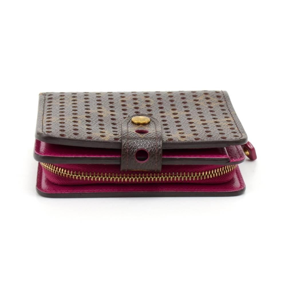 Louis Vuitton Perforated Monogram Canvas Fuchsia Leather Wallet - 2006 Limited E In Good Condition In Fukuoka, Kyushu