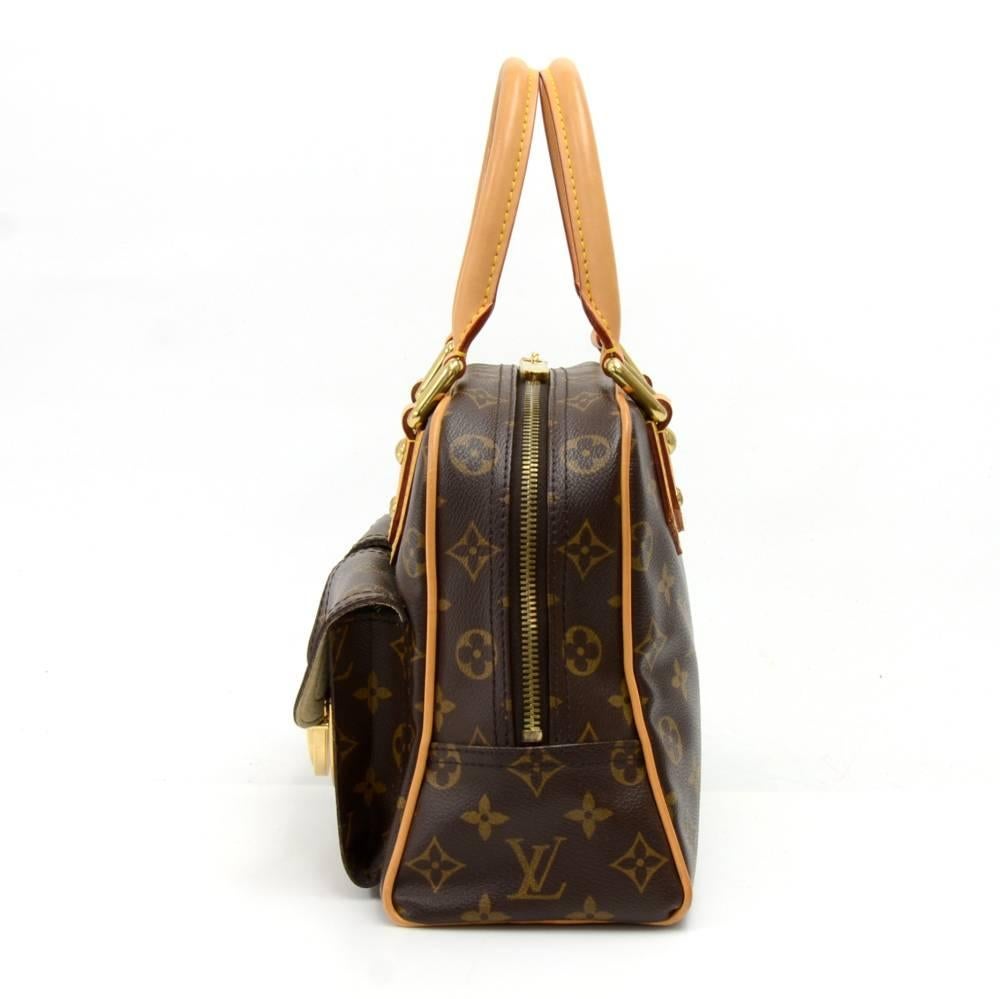 Black Louis Vuitton Manhattan PM Monogram Canvas Hand Bag