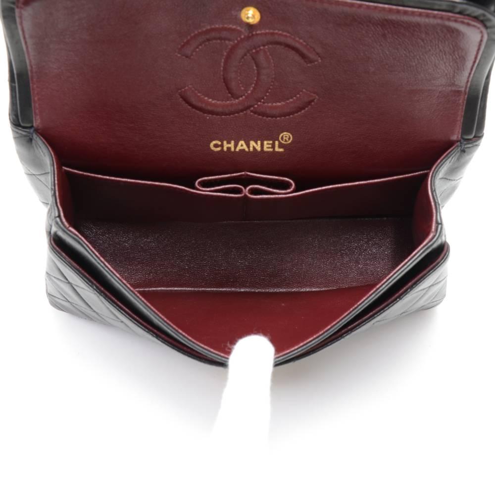 Vintage Chanel 2.55 Double Flap Black Quilted Leather Shoulder Bag 4