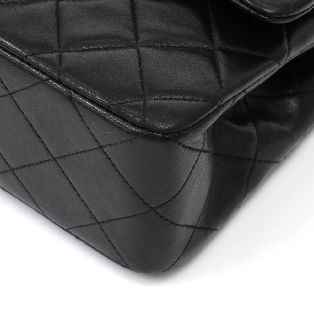 Vintage Chanel 2.55 Double Flap Black Quilted Leather Shoulder Bag 2