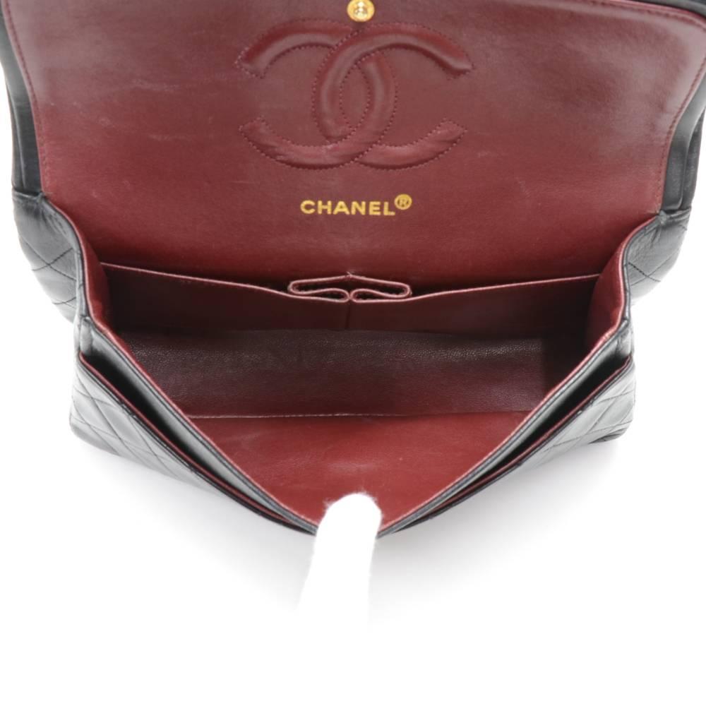 Vintage Chanel 2.55 Double Flap Black Quilted Leather Shoulder Bag 5