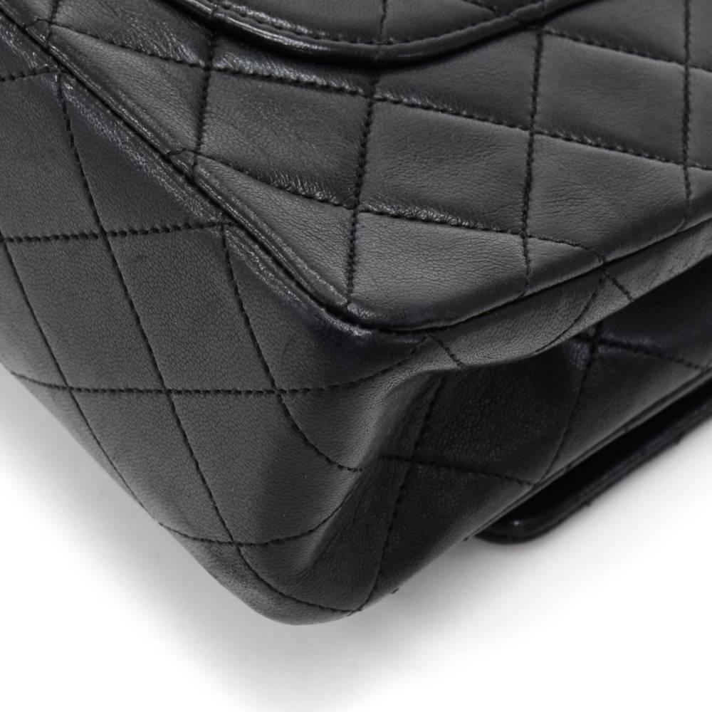 Vintage Chanel 2.55 Double Flap Black Quilted Leather Shoulder Bag 3