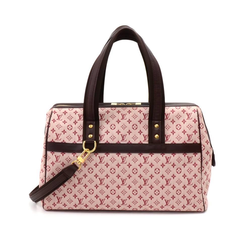 Louis Vuitton Josephine GM Mini Monogram Canvas hand bag. Top secured with double zipper and opens up like a doctor's bag.  Inside has 1 zipper pocket, 1 open and 1 for phone or sunglasses. Comes with a shoulder strap. Perfect for daily use. SKU: