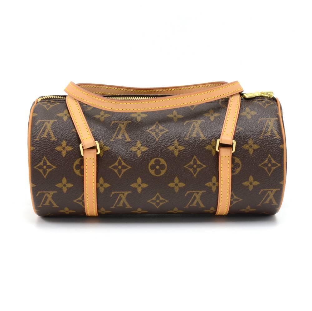 Authentic Papillon handbag with Monogram canvas. Designed in 1966, this hand-held or carried bag features a zipper closure and golden brass pieces. Very cute with any outfit! SKU: LO699

Made in: France
Serial Number: SP1002
Size: 10.6 x 5.3 x 5.3