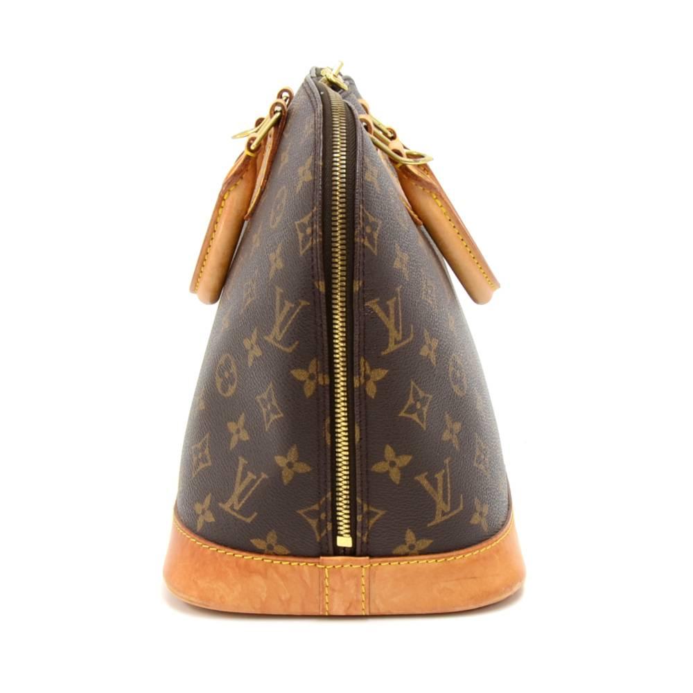 Black Louis Vuitton Alma Monogram Canvas Hand Bag + Strap