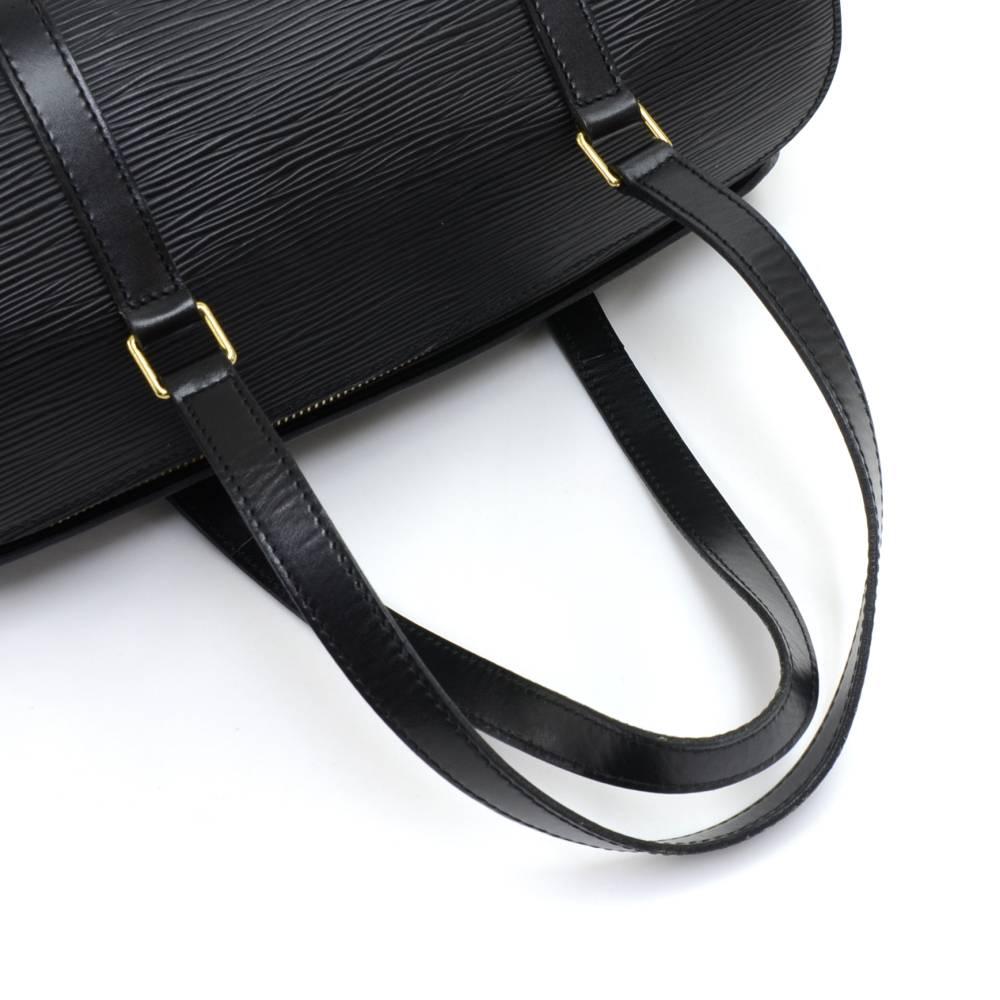 Vintage Louis Vuitton Soufflot Black Epi Leather Hand Bag + Pouch  2