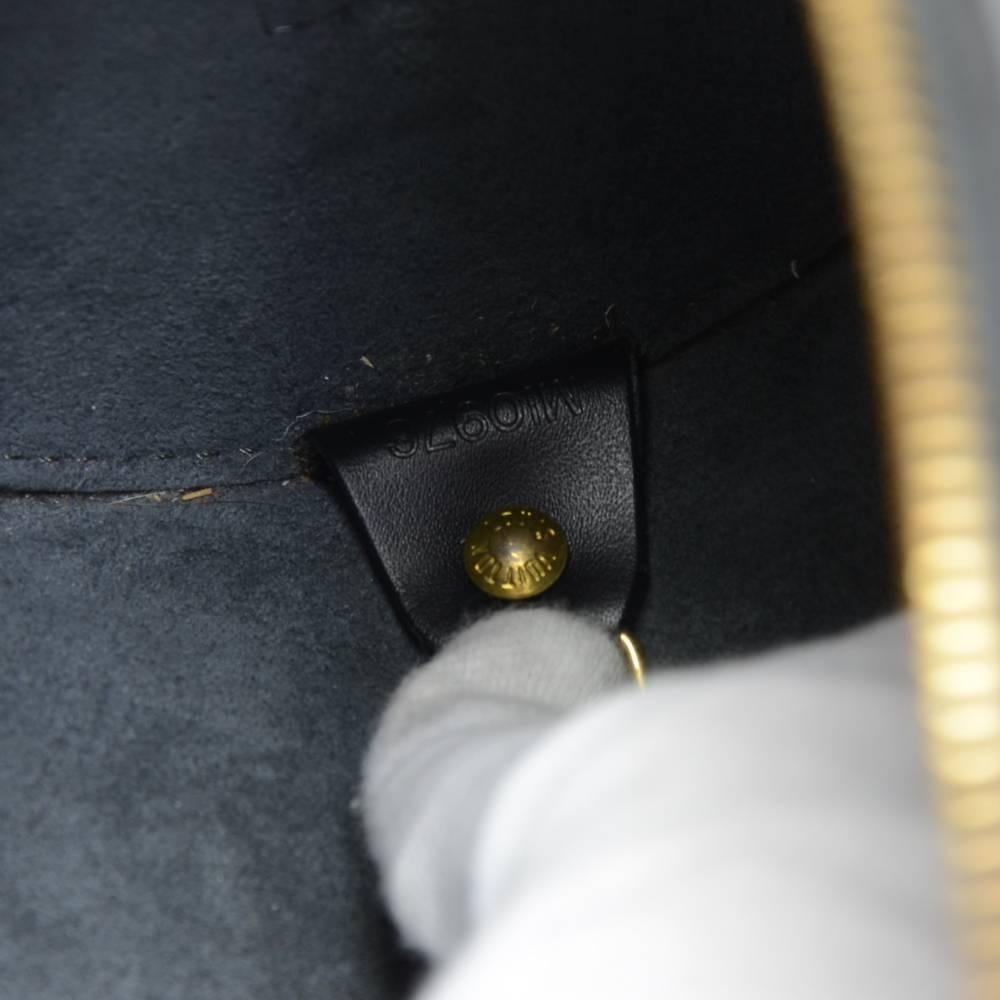 Vintage Louis Vuitton Soufflot Black Epi Leather Hand Bag + Pouch  3