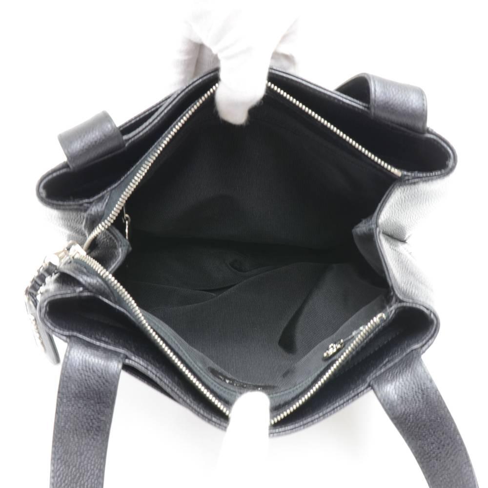 Chanel Vintage Embroidered Black Caviar Leather Shoulder Tote Bag 3