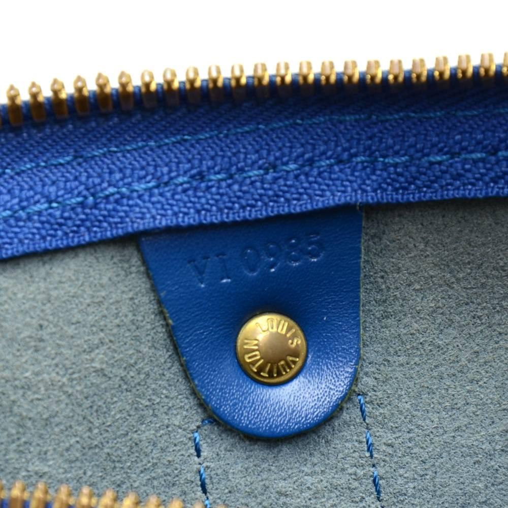 Louis Vuitton Vintage Keepall 45 Blue Epi Leather Duffle Travel Bag 2