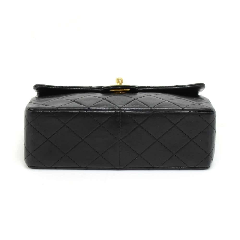 Vintage Chanel 8” Flap Black Quilted Leather Mini Shoulder Bag 1