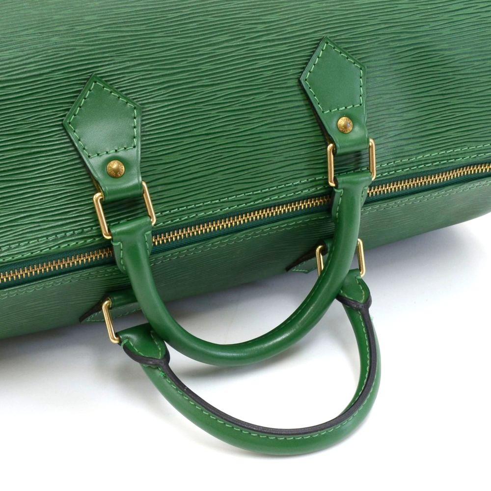 Vintage Louis Vuitton Speedy 35 Green Epi Leather City Hand Bag 2