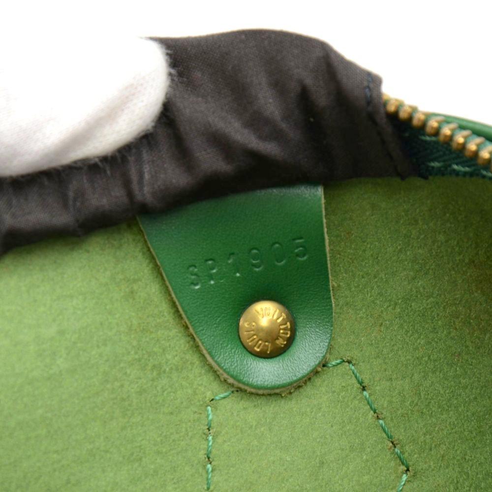 Vintage Louis Vuitton Speedy 35 Green Epi Leather City Hand Bag 4