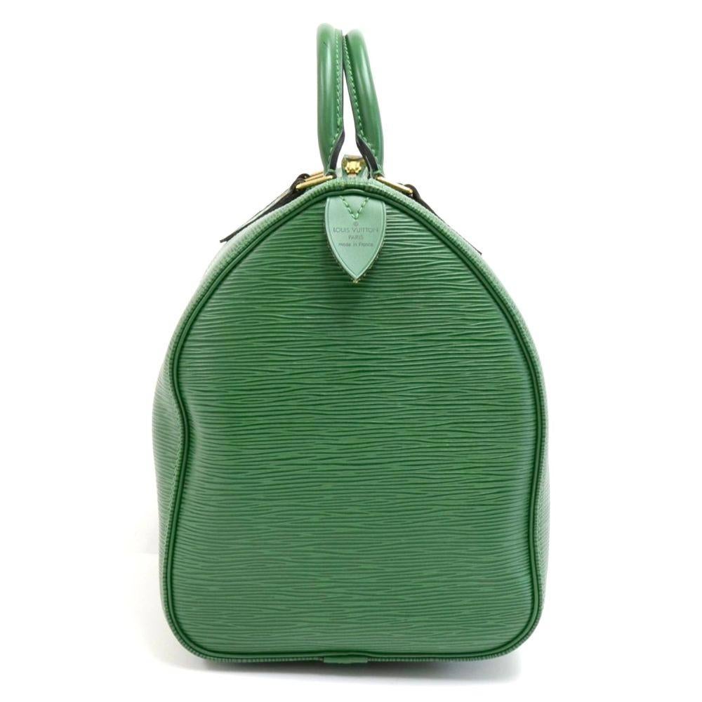 Women's Vintage Louis Vuitton Speedy 35 Green Epi Leather City Hand Bag