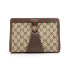 Vintage Gucci Accessory Collection GG Supreme Canvas Clutch Bag