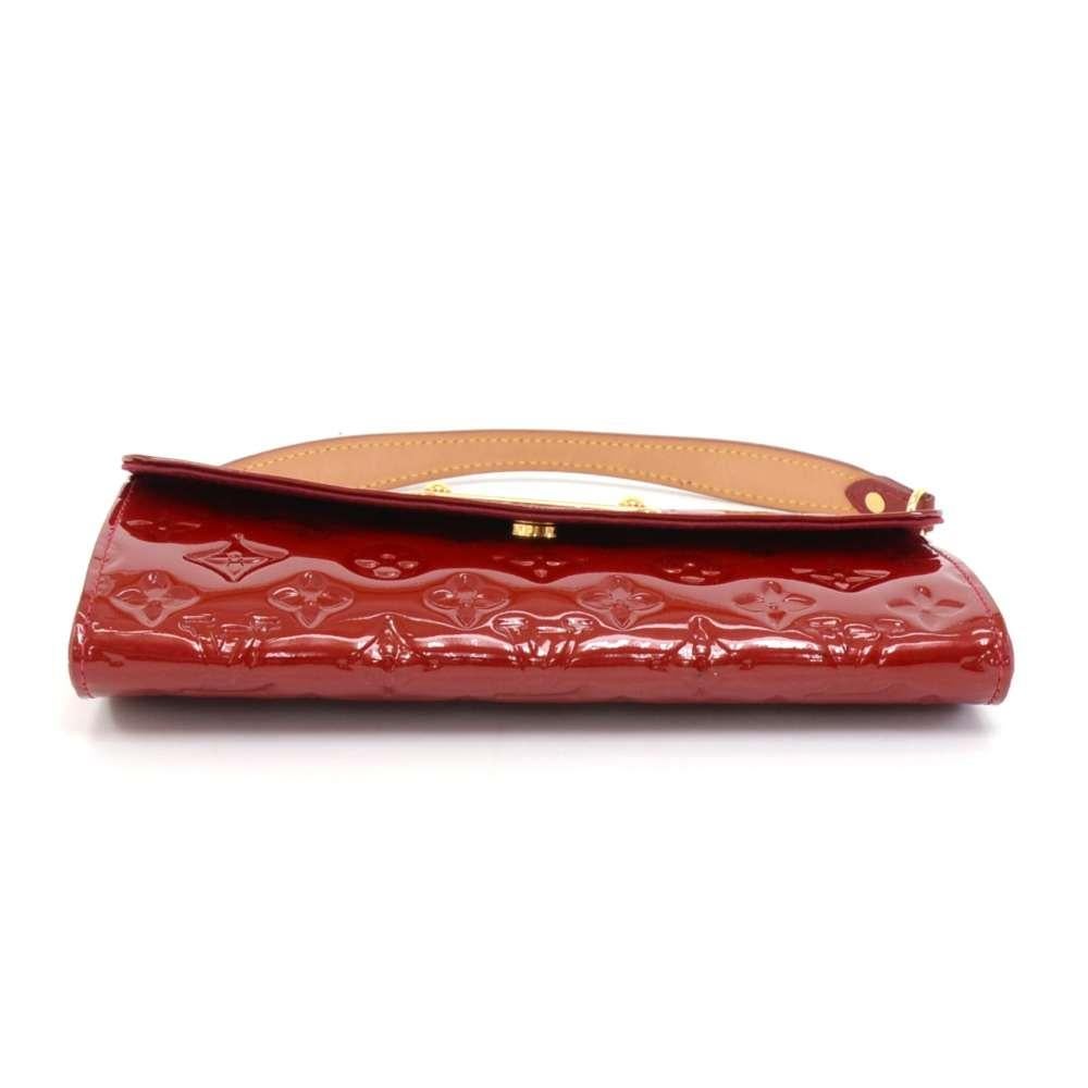 Louis Vuitton Sunset Boulevard Red Vernis Leather Wallet Clutch 1
