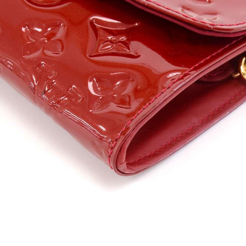 Louis Vuitton Sunset Boulevard Red Vernis Leather Wallet Clutch 3