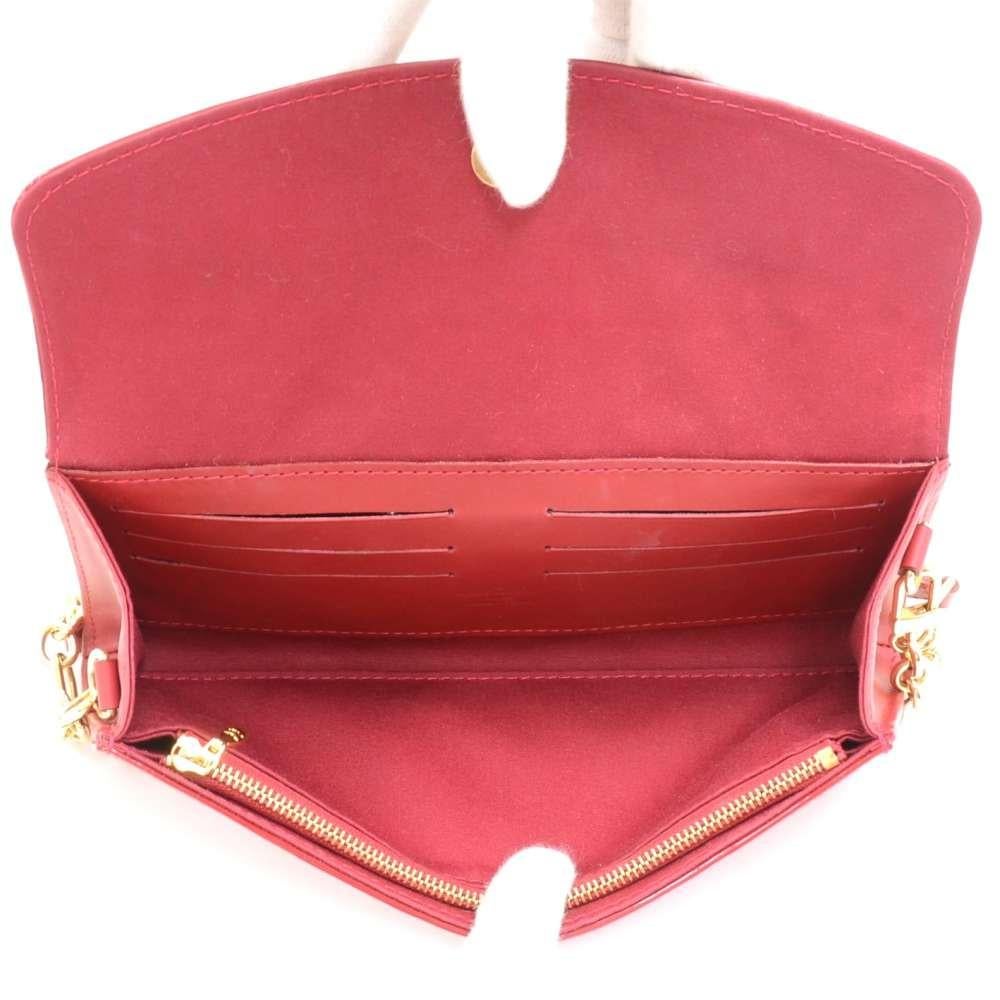 Louis Vuitton Sunset Boulevard Red Vernis Leather Wallet Clutch 5