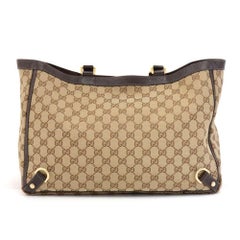 Gucci GG Supreme Canvas & Brown Leather Tote Bag